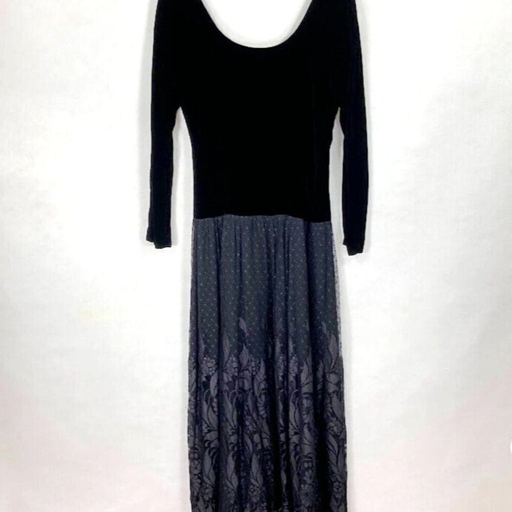 Vintage Ellen Tracy Maxi Velvet Dress Whimsy Fairy Goth Witchy Dark 90s Y2K 6
